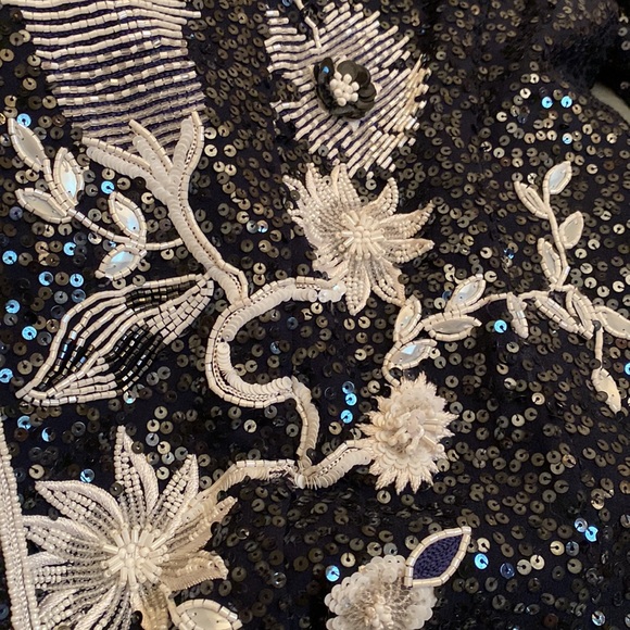Escada 💯Silk All Sequin Stunning Fully Silk Lined Blazer Made in Germany - Picture 14 of 16